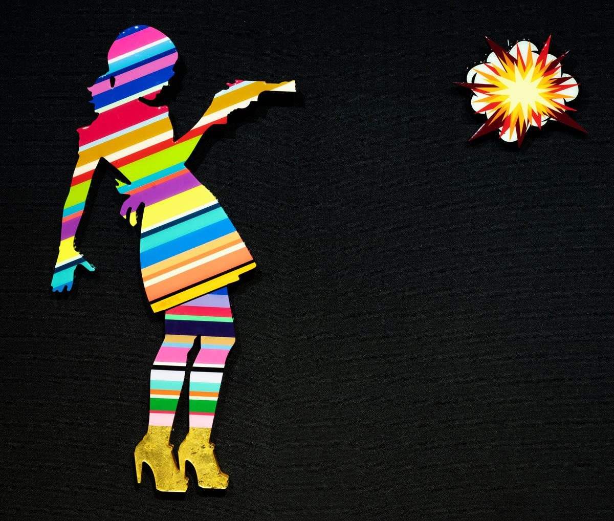 Little Miss Sunshine Sculpture (Gloss Resin) - Original Wall Sculpture - SOLD by artist Lhouette - Wyecliffe Galleries