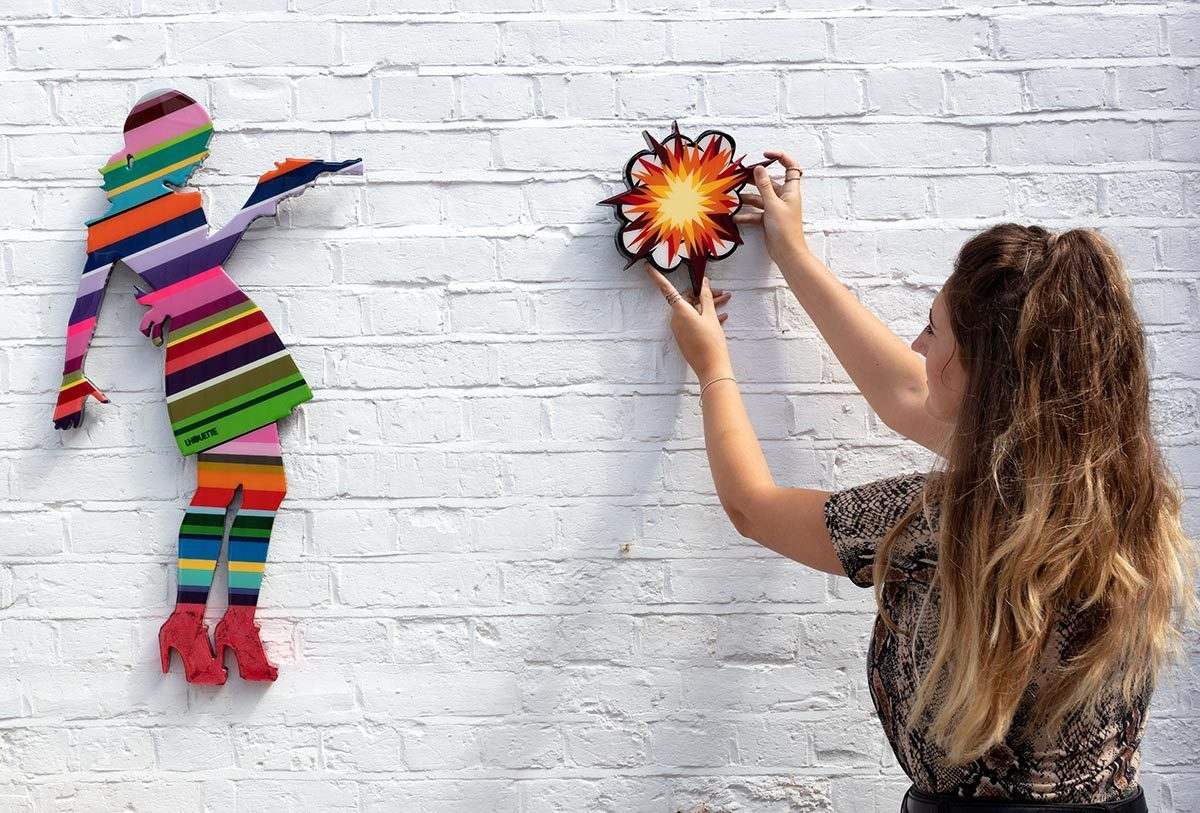 Little Miss Sunshine Striped - Original - SOLD by artist Lhouette - Wyecliffe Galleries