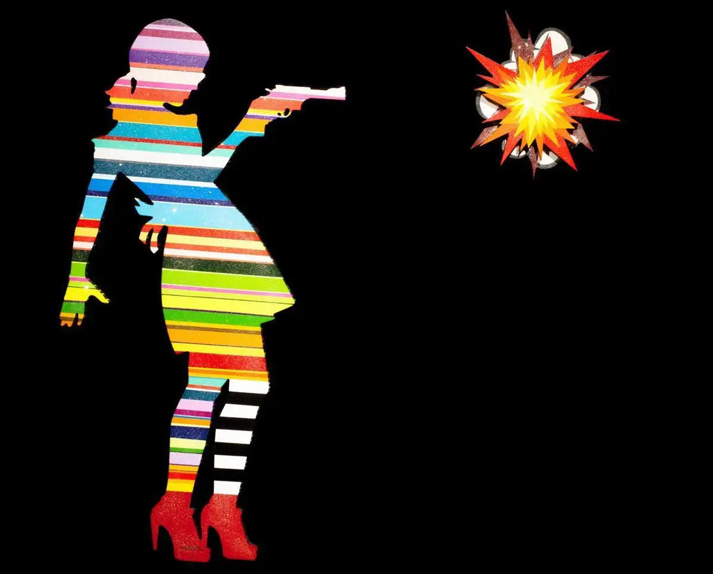 Little Miss Sunshine Striped - SOLD by artist Lhouette - Wyecliffe Galleries