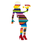 Little Miss Sunshine Stripes Flowers - Original Wall Sculpture - SOLD by artist Lhouette - Wyecliffe Galleries