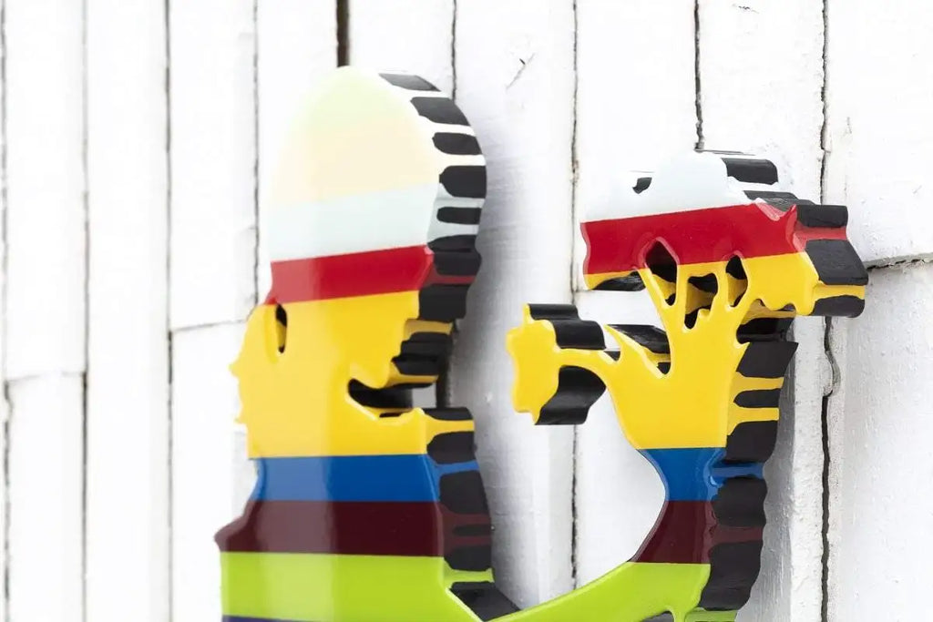 Little Miss Sunshine Stripes Flowers - Original Wall Sculpture - SOLD by artist Lhouette - Wyecliffe Galleries