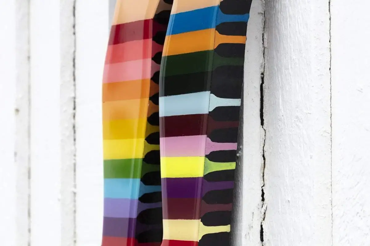 Little Miss Sunshine Stripes Flowers - Original Wall Sculpture - SOLD by artist Lhouette - Wyecliffe Galleries