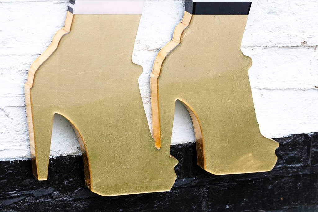 Little Miss Sunshine Two Part XL Wall Sculpture - Geometric Striped - SOLD by artist Lhouette - Wyecliffe Galleries