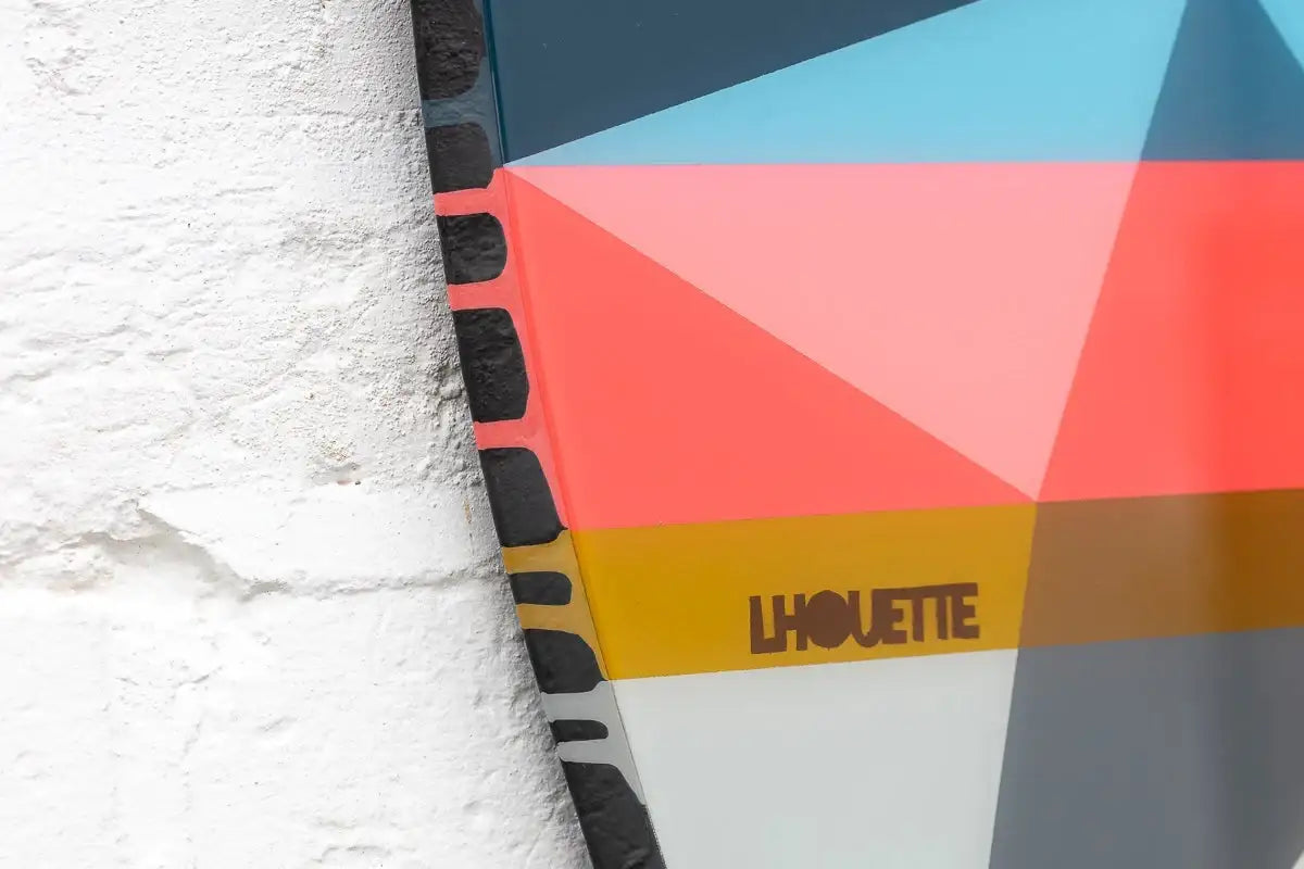 Little Miss Sunshine Two Part XL Wall Sculpture - Geometric Striped - SOLD by artist Lhouette - Wyecliffe Galleries