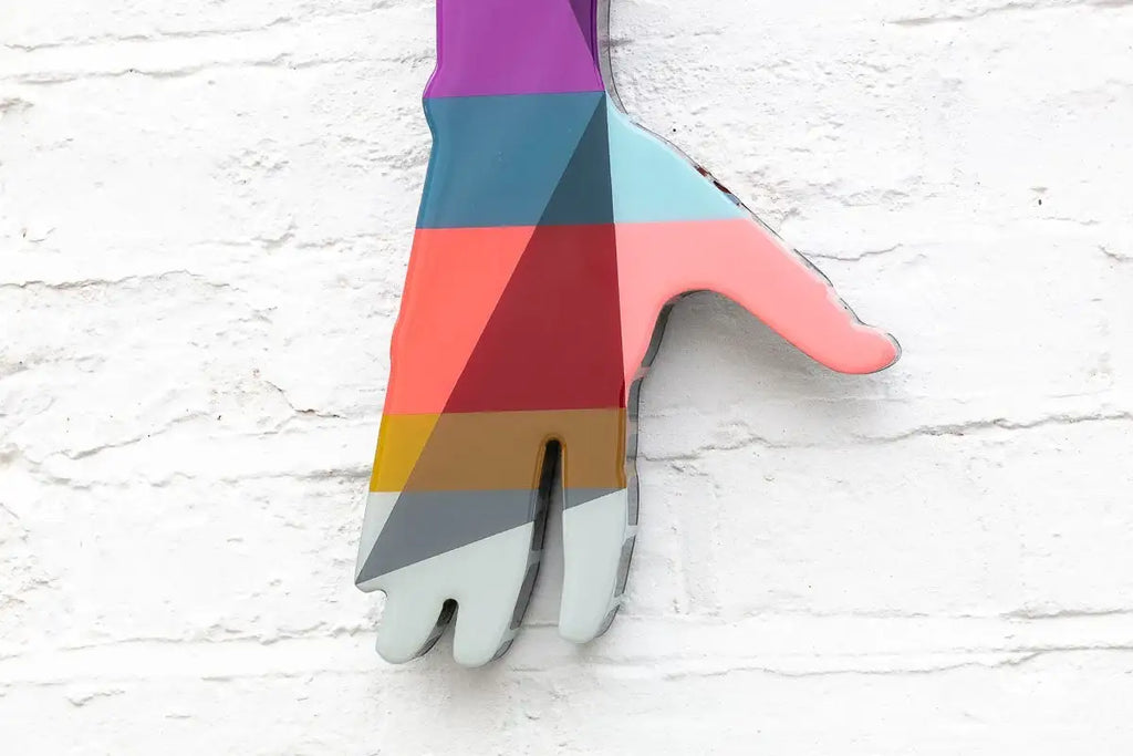 Little Miss Sunshine Two Part XL Wall Sculpture - Geometric Striped - SOLD by artist Lhouette - Wyecliffe Galleries