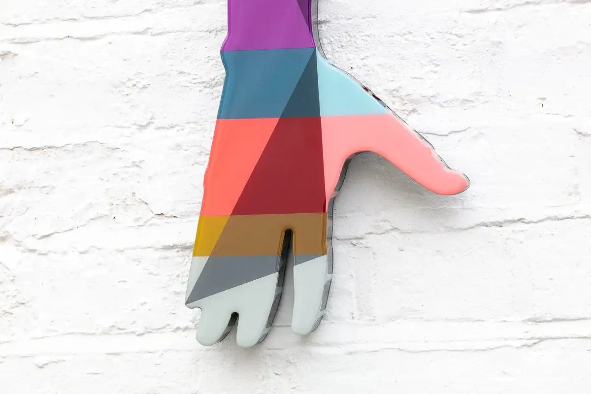 Little Miss Sunshine Two Part XL Wall Sculpture - Geometric Striped - SOLD by artist Lhouette - Wyecliffe Galleries