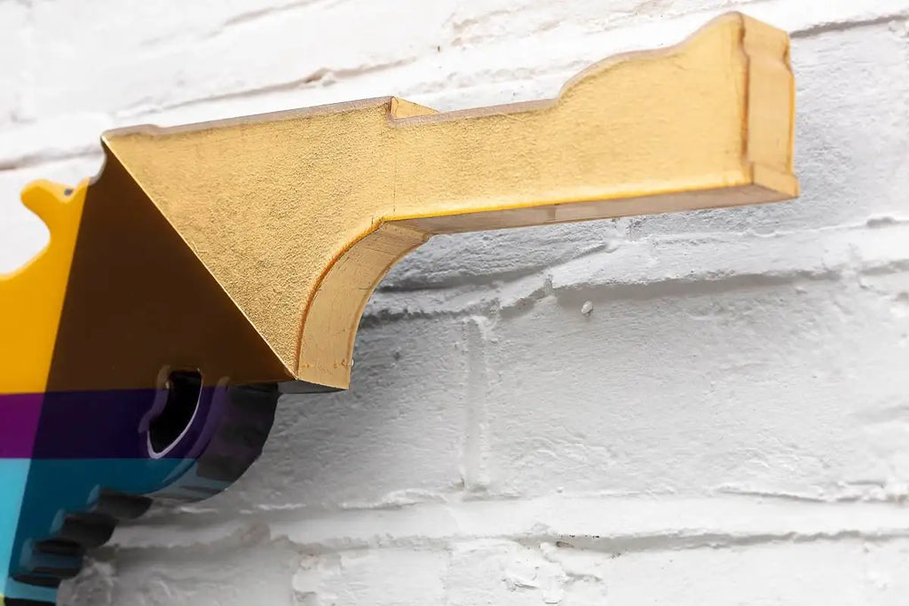 Little Miss Sunshine Two Part XL Wall Sculpture - Geometric Striped - SOLD by artist Lhouette - Wyecliffe Galleries