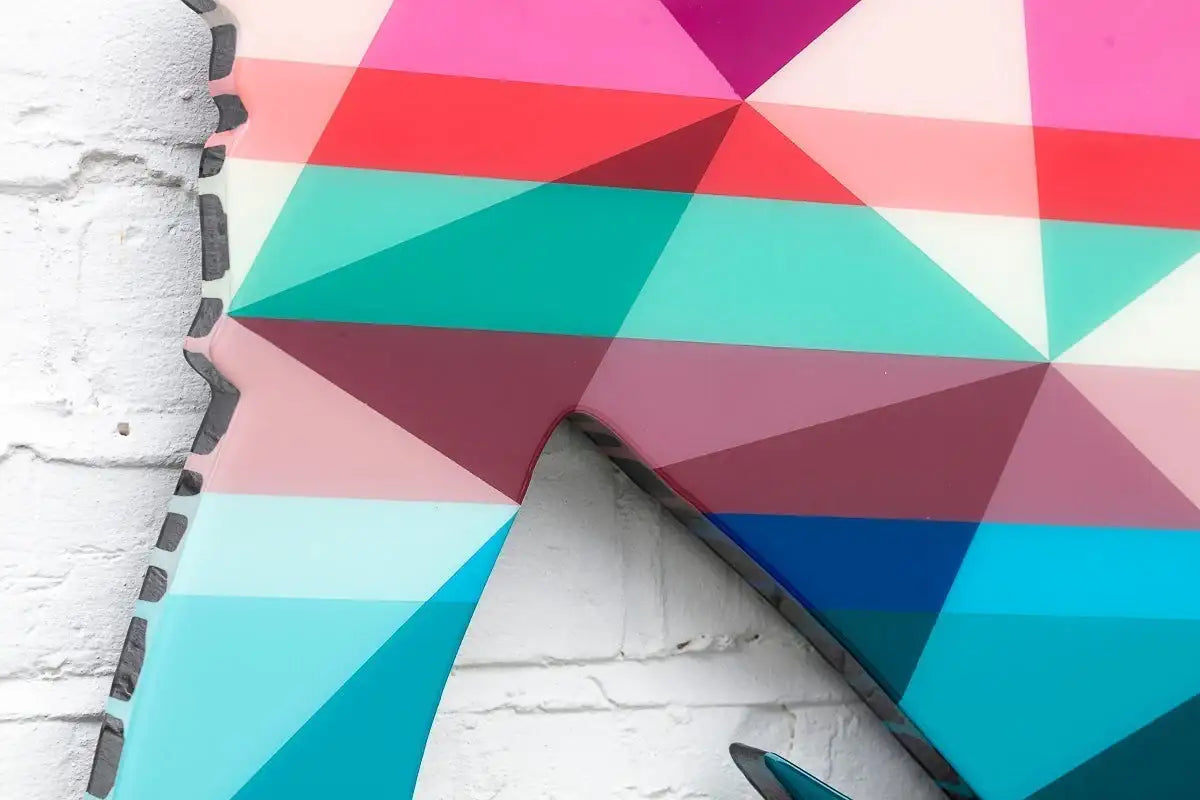 Little Miss Sunshine Two Part XL Wall Sculpture - Geometric Striped - SOLD by artist Lhouette - Wyecliffe Galleries