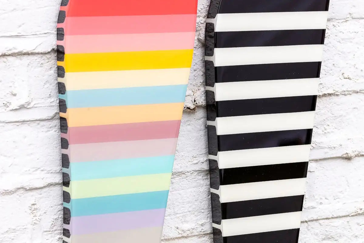 Little Miss Sunshine Two Part XL Wall Sculpture - Geometric Striped - SOLD by artist Lhouette - Wyecliffe Galleries