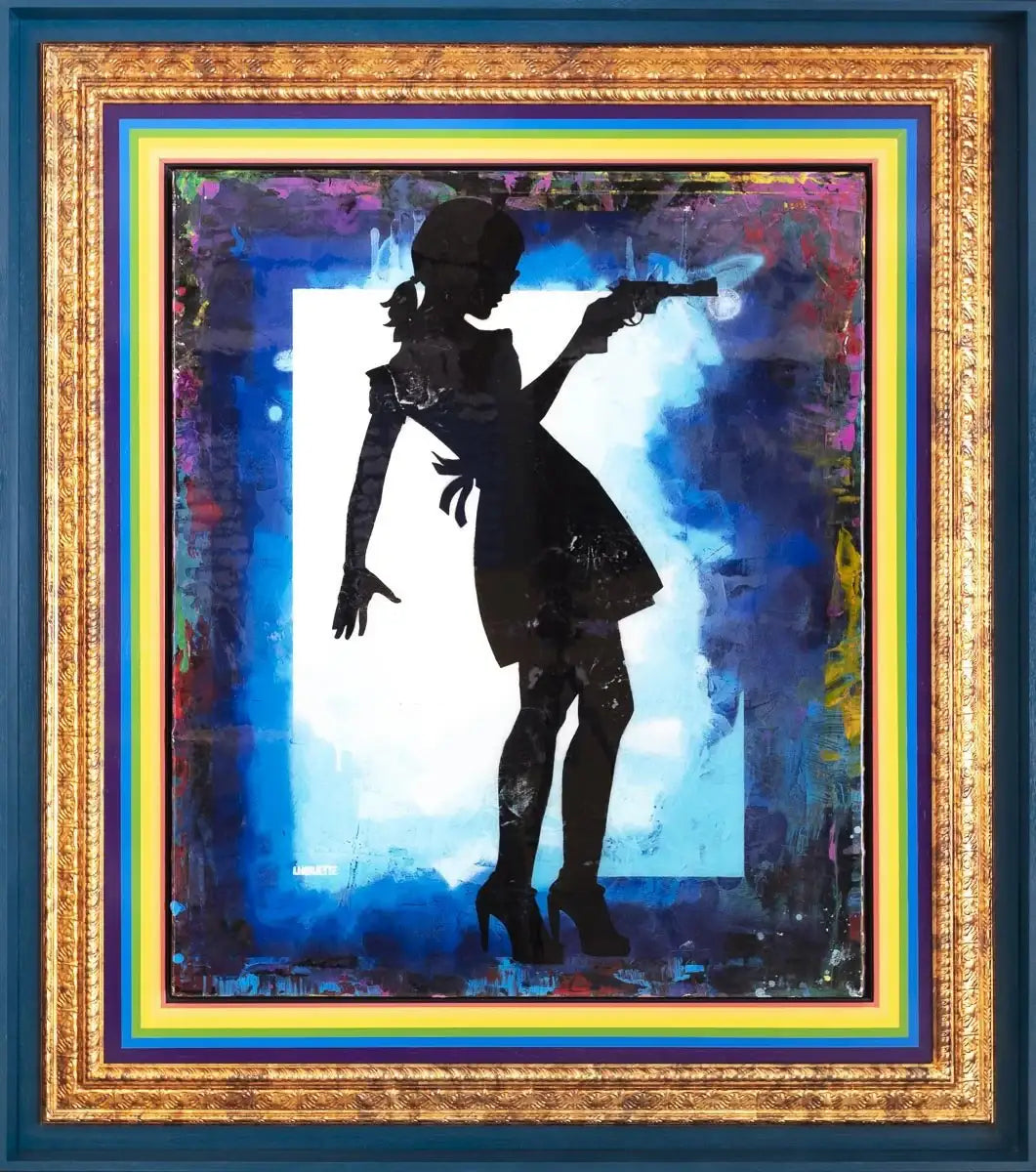 Little Miss Sunshine XL Mixer Signal Blue - Original - SOLD by artist Lhouette - Wyecliffe Galleries