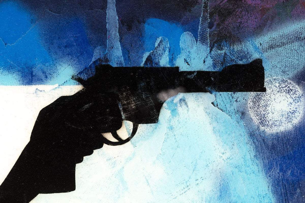 Little Miss Sunshine XL Mixer Signal Blue - Original - SOLD by artist Lhouette - Wyecliffe Galleries