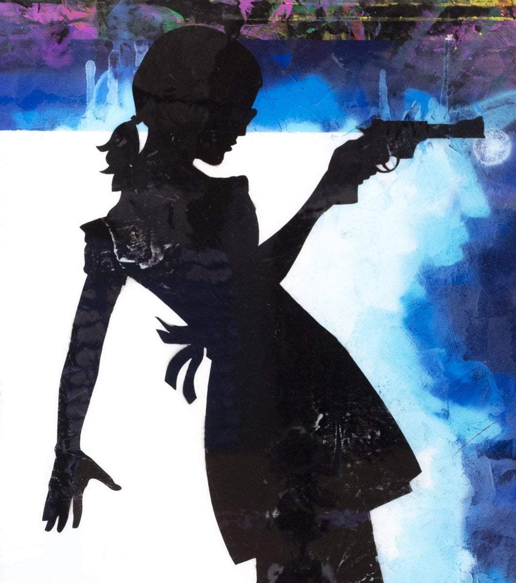 Little Miss Sunshine XL Mixer Signal Blue - Original - SOLD by artist Lhouette - Wyecliffe Galleries