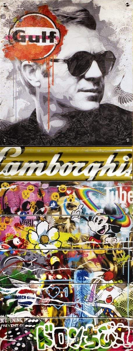 Mass McQueen - Lambo Yellow Deluxe - SOLD by artist Lhouette - Wyecliffe Galleries