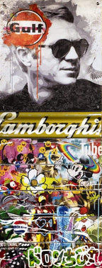 Mass McQueen - Lambo Yellow Deluxe - SOLD by artist Lhouette - Wyecliffe Galleries