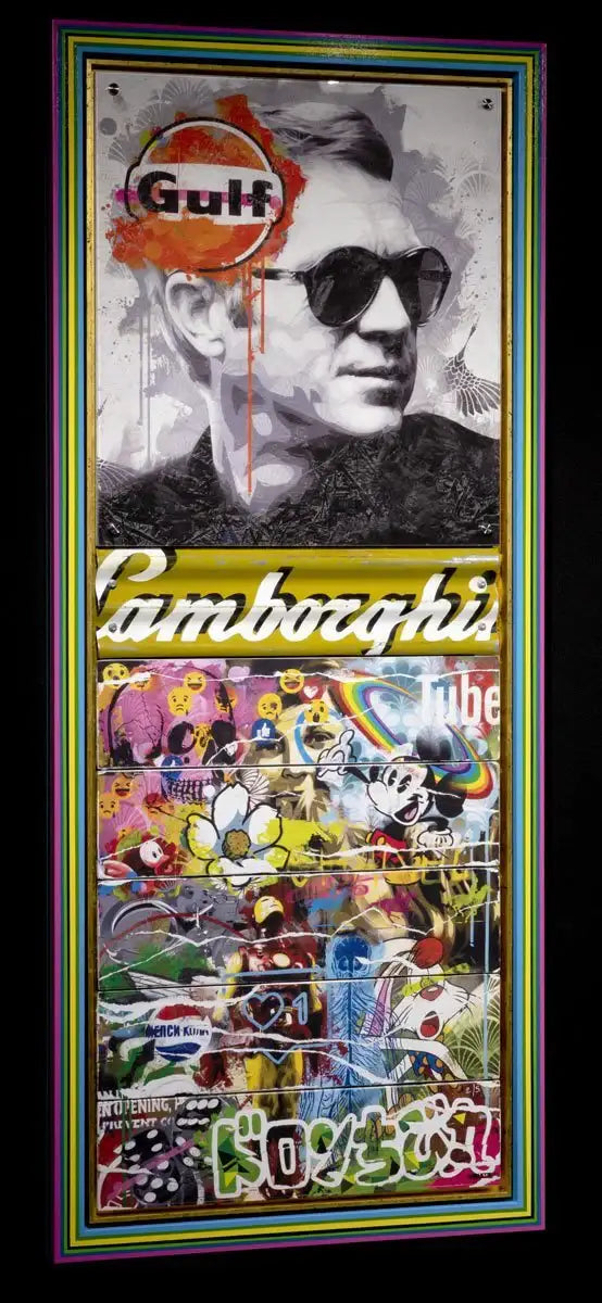 Mass McQueen - Lambo Yellow Deluxe - SOLD by artist Lhouette - Wyecliffe Galleries