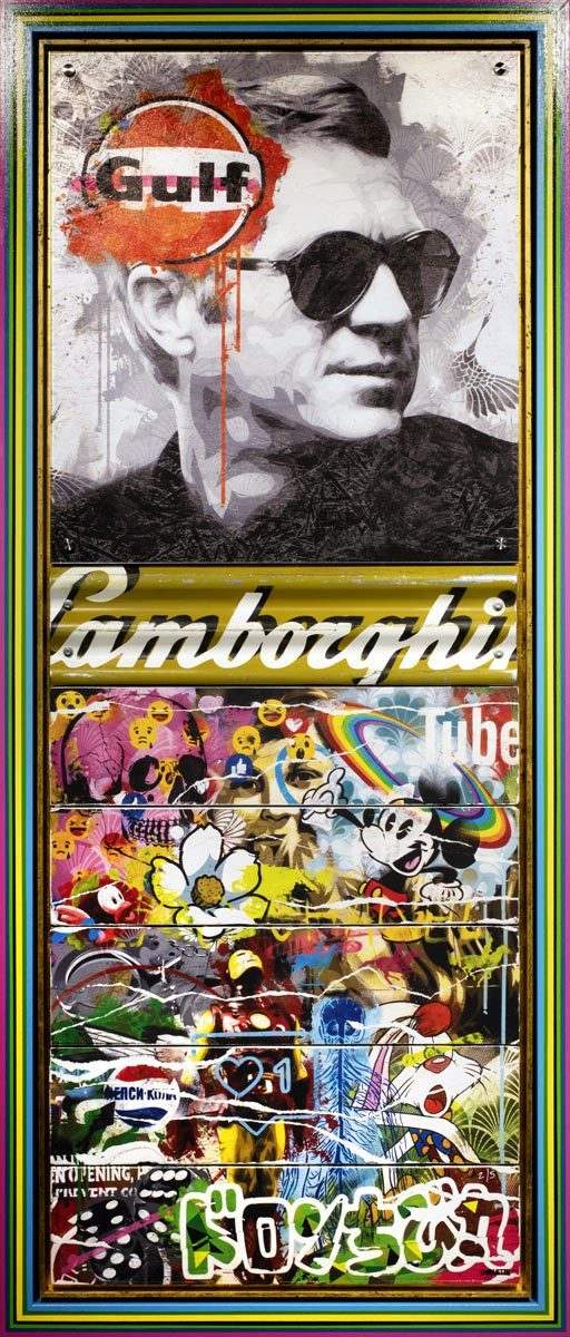 Mass McQueen - Lambo Yellow Deluxe - SOLD by artist Lhouette - Wyecliffe Galleries