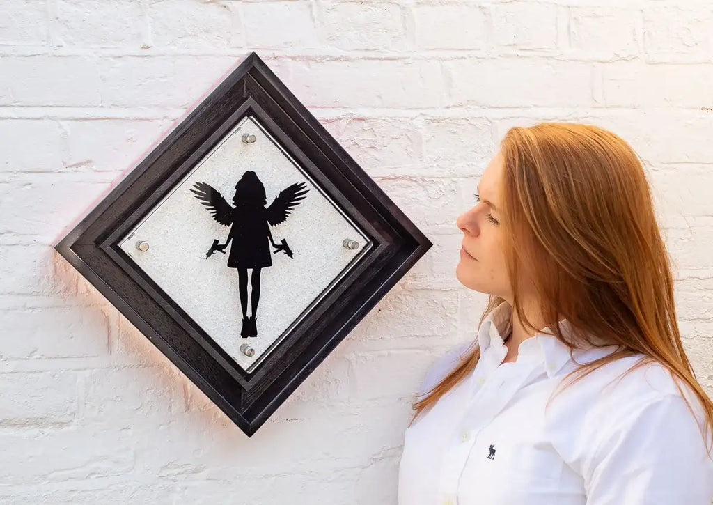 Micro Mixer: Angel With Guns - Diamond Dust - Original - SOLD by artist Lhouette - Wyecliffe Galleries