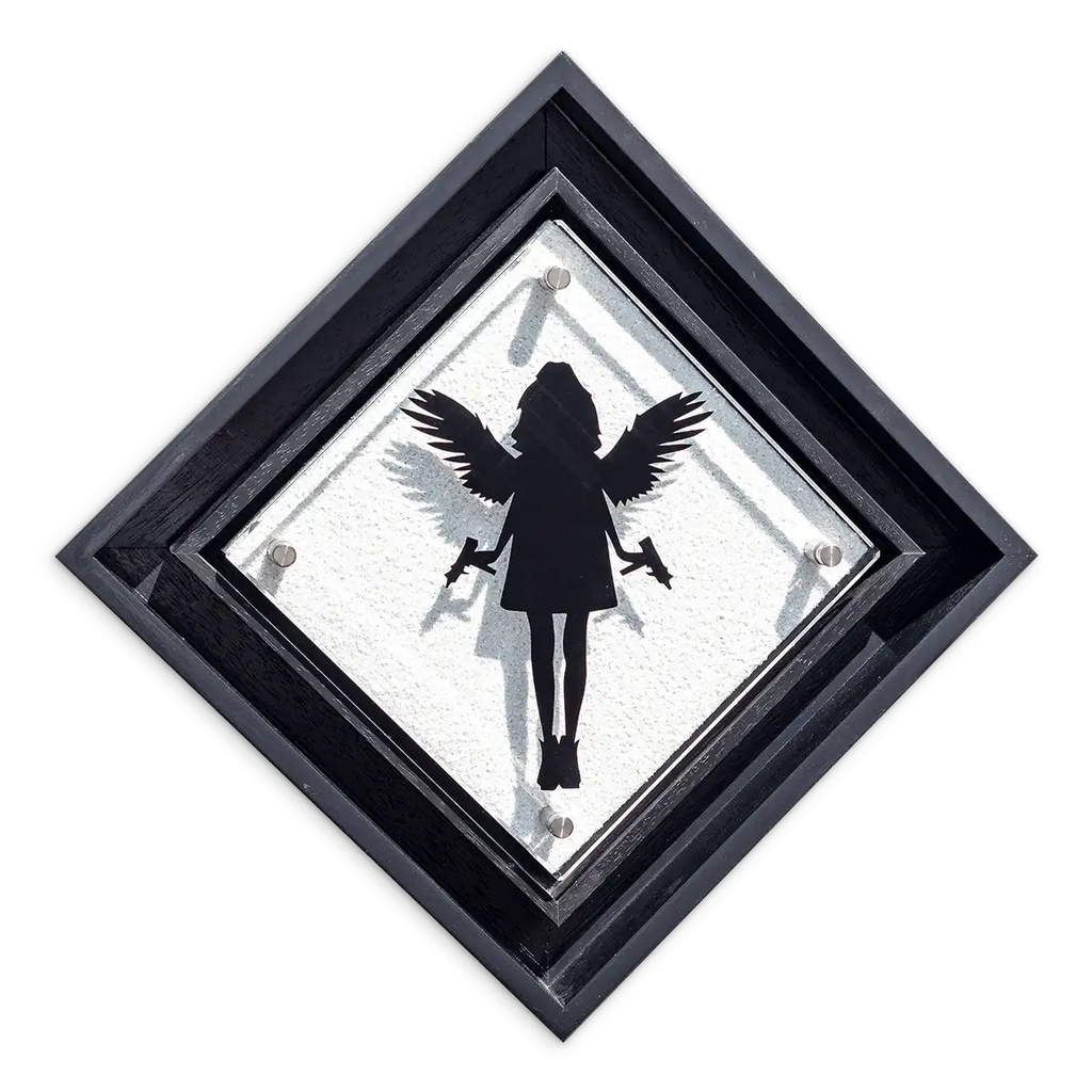 Micro Mixer: Angel With Guns - Diamond Dust - Original - SOLD by artist Lhouette - Wyecliffe Galleries
