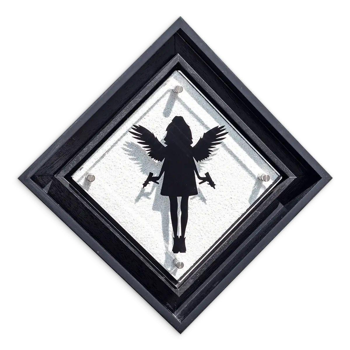 Micro Mixer: Angel With Guns - Diamond Dust - Original - SOLD by artist Lhouette - Wyecliffe Galleries