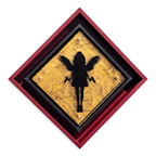 Micro Mixer: Angel With Guns - Gold Gild - Original - SOLD by artist Lhouette - Wyecliffe Galleries