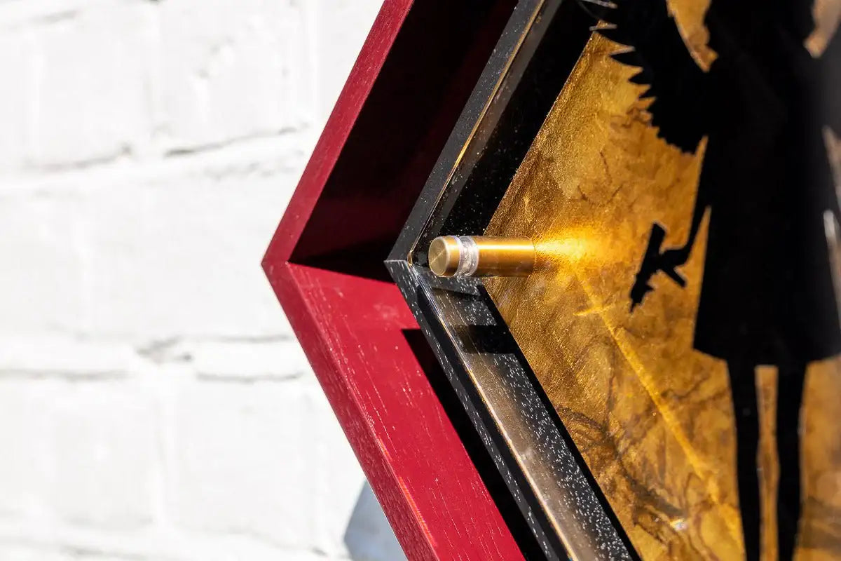 Micro Mixer: Angel With Guns - Gold Gild - Original - SOLD by artist Lhouette - Wyecliffe Galleries