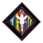 Micro Mixer: Angel With Guns - Paint Pour - Original - SOLD by artist Lhouette - Wyecliffe Galleries