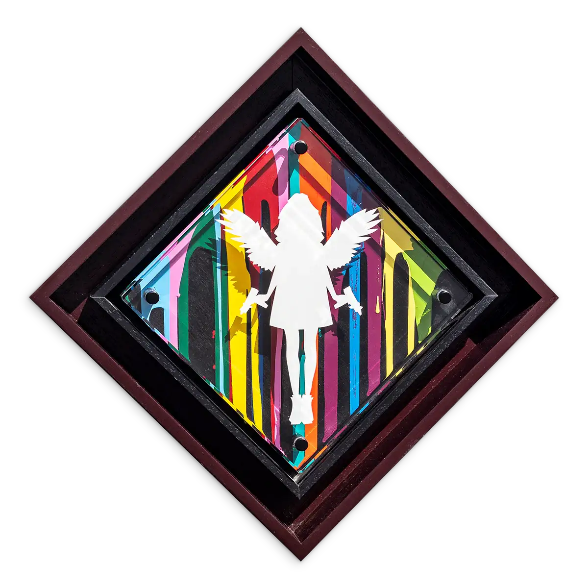 Micro Mixer: Angel With Guns - Paint Pour - Original - SOLD by artist Lhouette - Wyecliffe Galleries