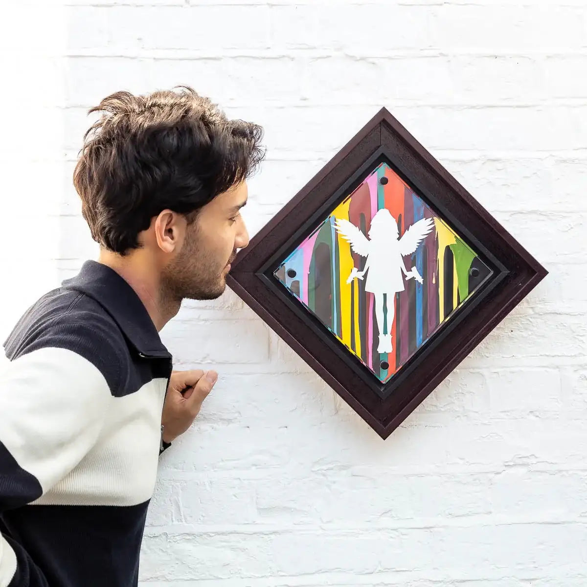 Micro Mixer: Angel With Guns - Paint Pour - Original - SOLD by artist Lhouette - Wyecliffe Galleries