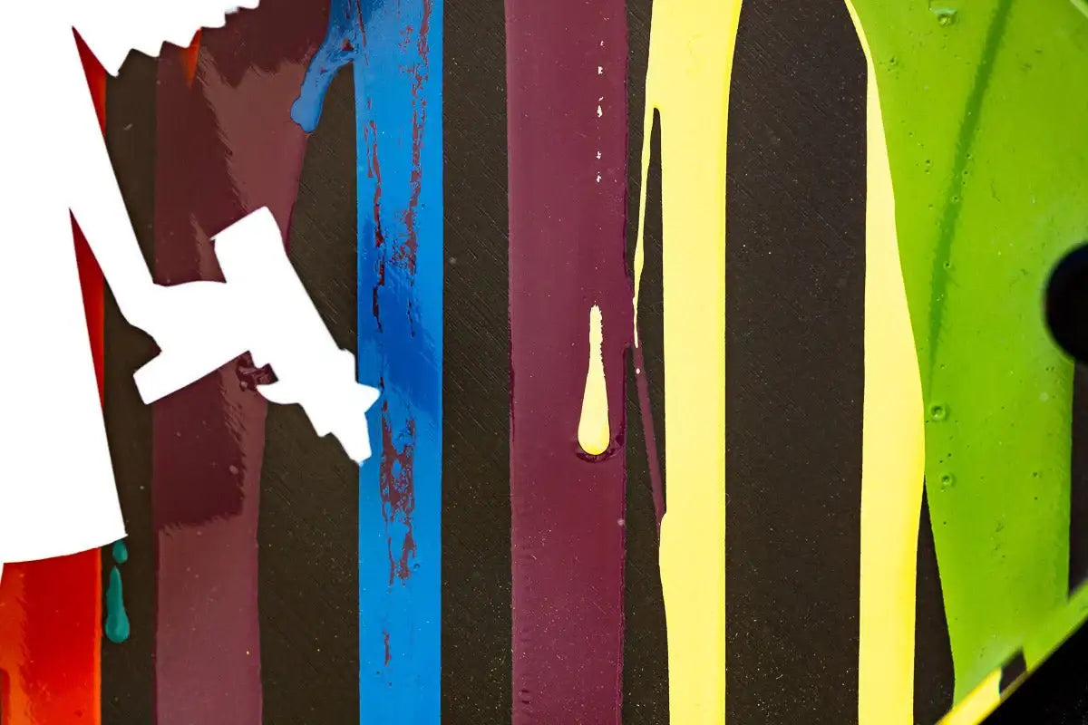 Micro Mixer: Angel With Guns - Paint Pour - Original - SOLD by artist Lhouette - Wyecliffe Galleries