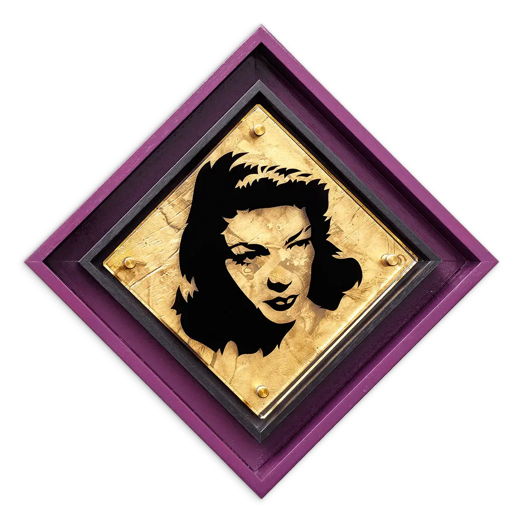 Micro Mixer: Bacall - Gold Gild - Original - SOLD by artist Lhouette - Wyecliffe Galleries