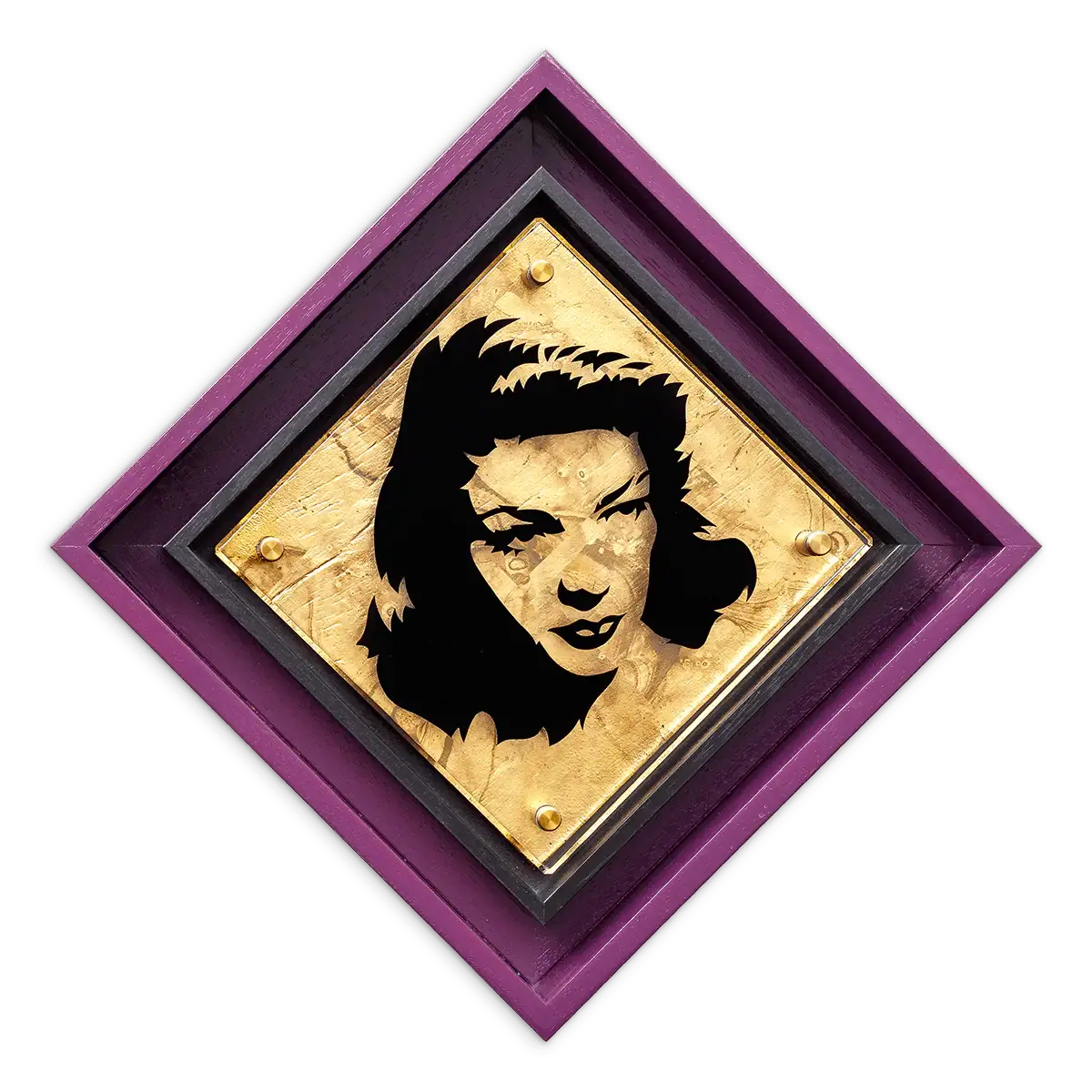 Micro Mixer: Bacall - Gold Gild - Original - SOLD by artist Lhouette - Wyecliffe Galleries