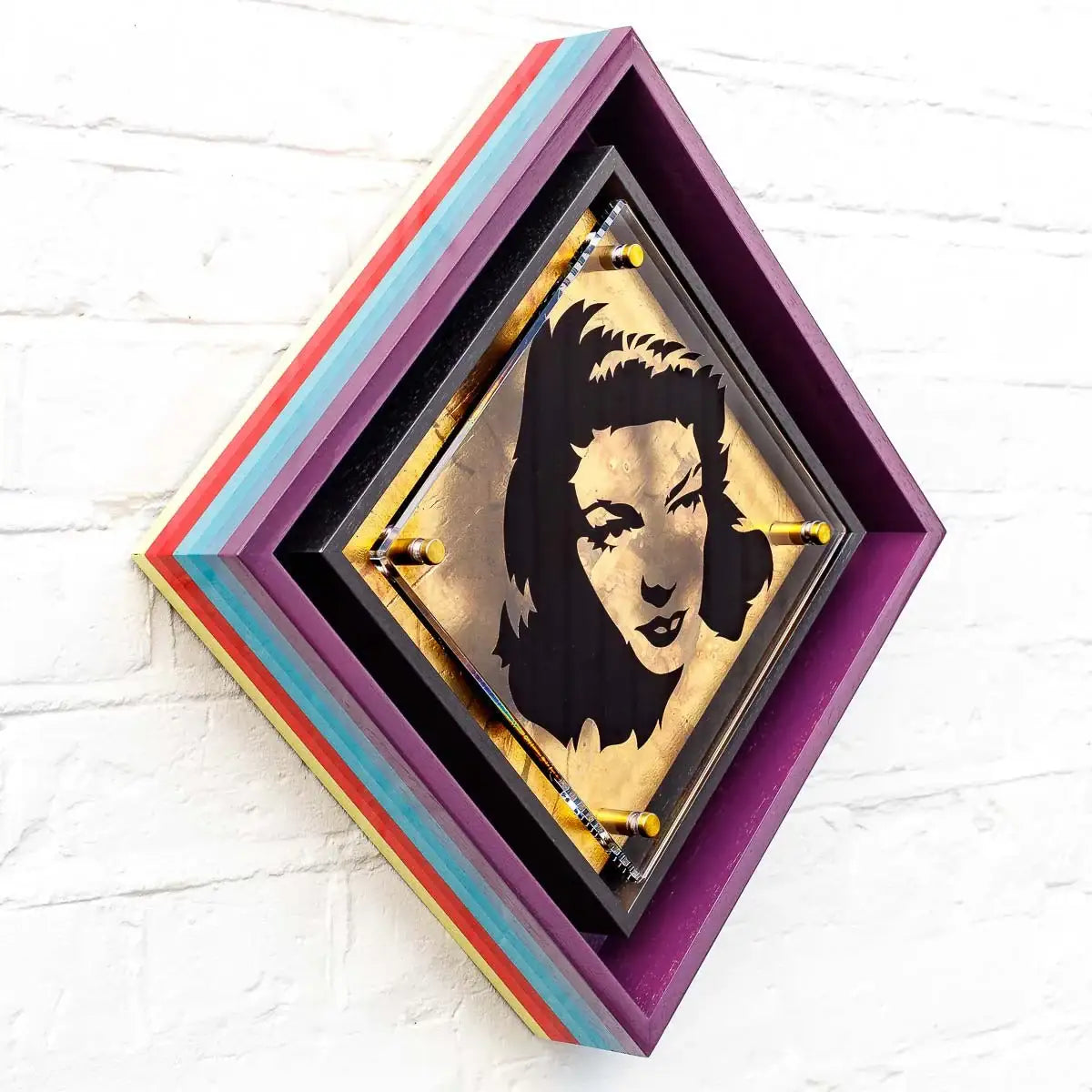 Micro Mixer: Bacall - Gold Gild - Original - SOLD by artist Lhouette - Wyecliffe Galleries
