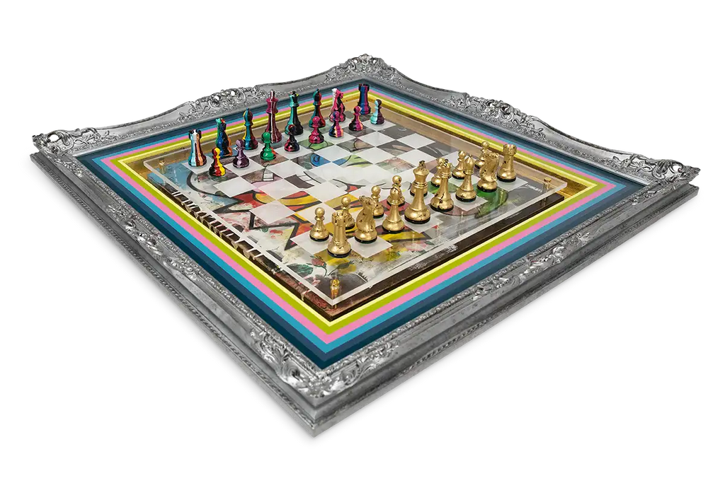 More or Less Chess 'Stimpy' - Original Chess Set - SOLD by artist Lhouette - Wyecliffe Galleries