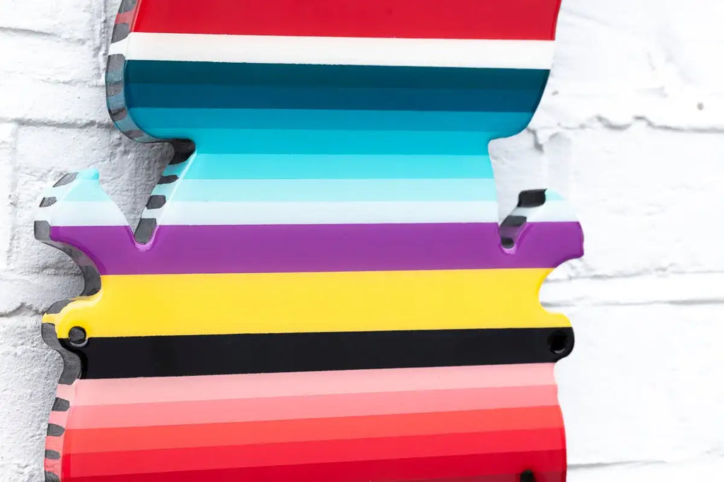 Outlaw Three Part Miniature Wall Sculpture - Rainbow Striped by artist Lhouette - Wyecliffe Galleries