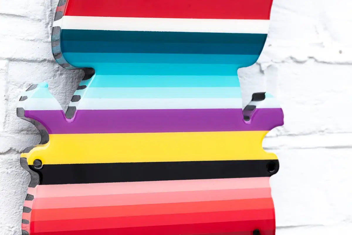 Outlaw Three Part Miniature Wall Sculpture - Rainbow Striped by artist Lhouette - Wyecliffe Galleries