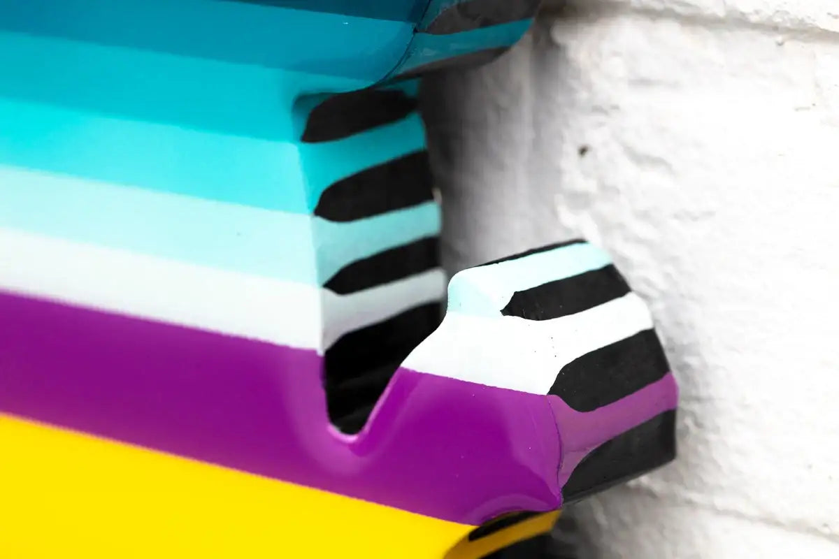 Outlaw Three Part Miniature Wall Sculpture - Rainbow Striped by artist Lhouette - Wyecliffe Galleries