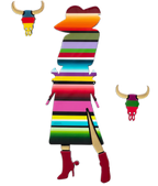 Outlaw Three Part Miniature Wall Sculpture - Rainbow Striped by artist Lhouette - Wyecliffe Galleries