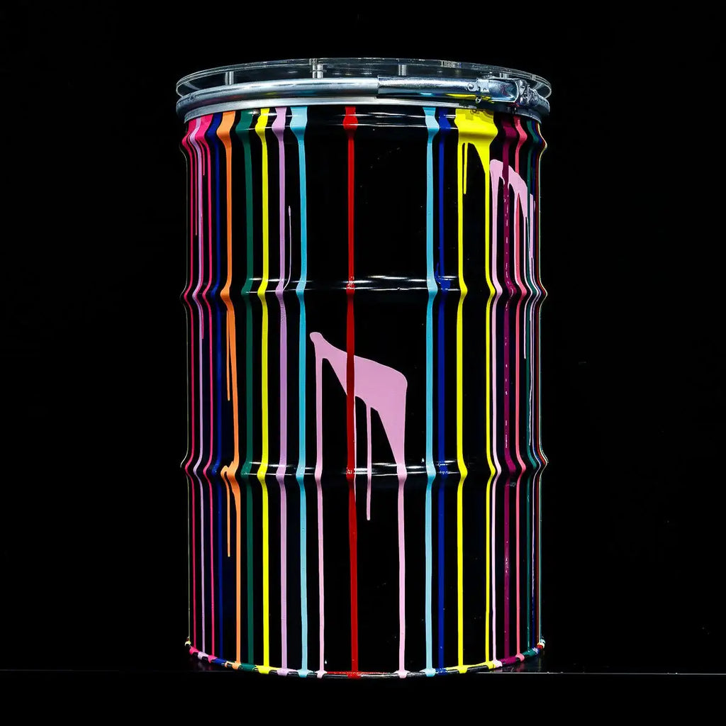 Paint Tin IV - Original Bar Table - SOLD by artist Lhouette - Wyecliffe Galleries