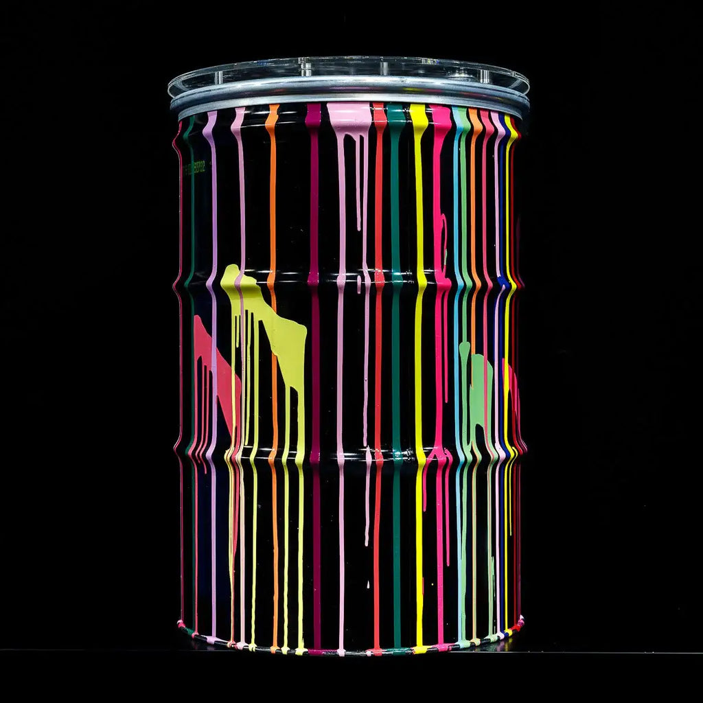 Paint Tin IV - Original Bar Table - SOLD by artist Lhouette - Wyecliffe Galleries