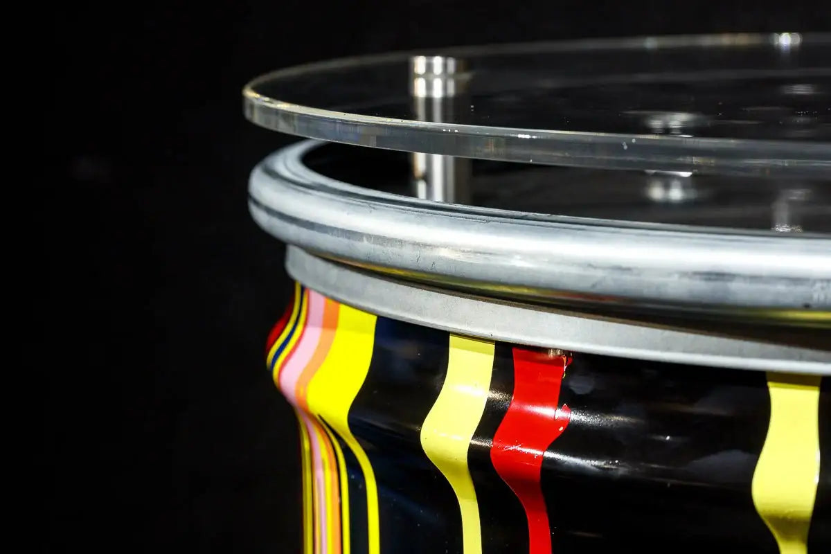 Paint Tin V - Original Bar Table - SOLD by artist Lhouette - Wyecliffe Galleries