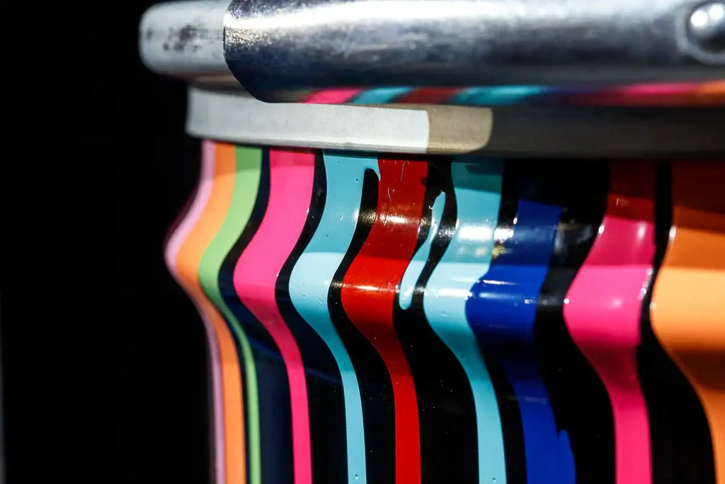 Paint Tin V - Original Bar Table - SOLD by artist Lhouette - Wyecliffe Galleries