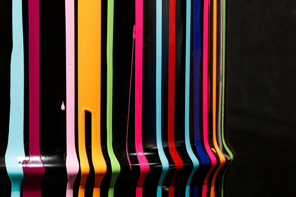 Paint Tin V - Original Bar Table - SOLD by artist Lhouette - Wyecliffe Galleries