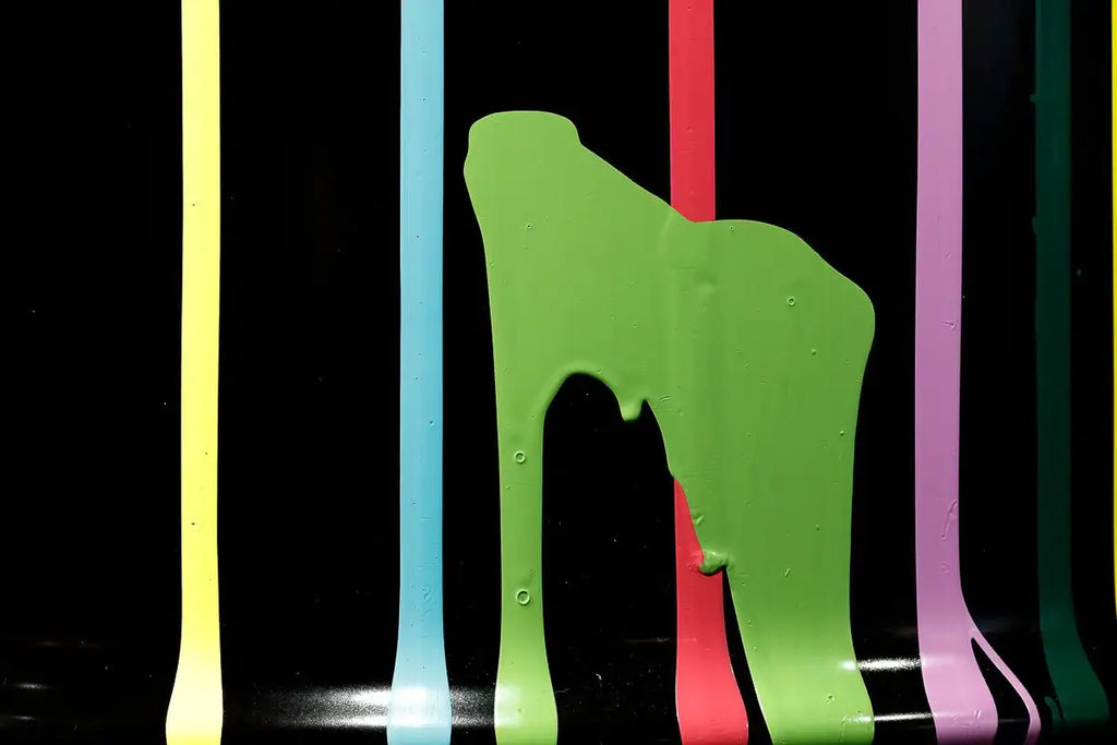 Paint Tin V - Original Bar Table - SOLD by artist Lhouette - Wyecliffe Galleries