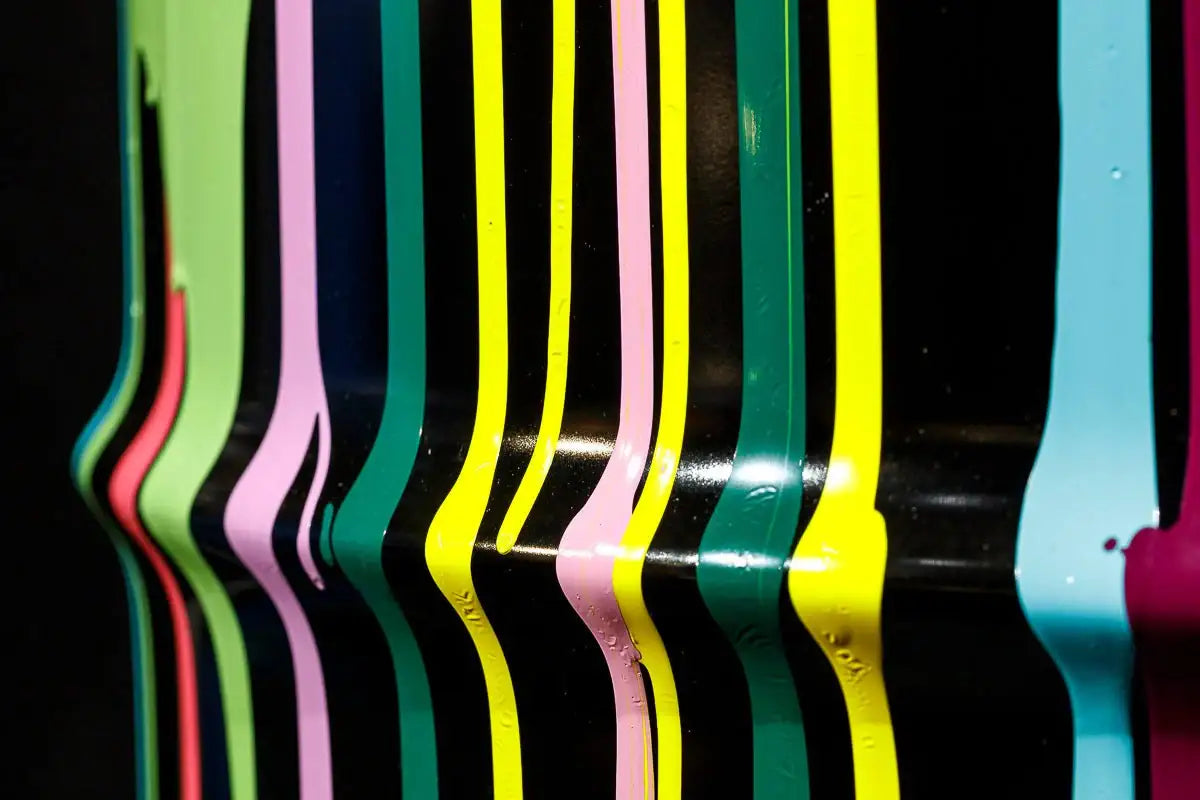 Paint Tin V - Original Bar Table - SOLD by artist Lhouette - Wyecliffe Galleries