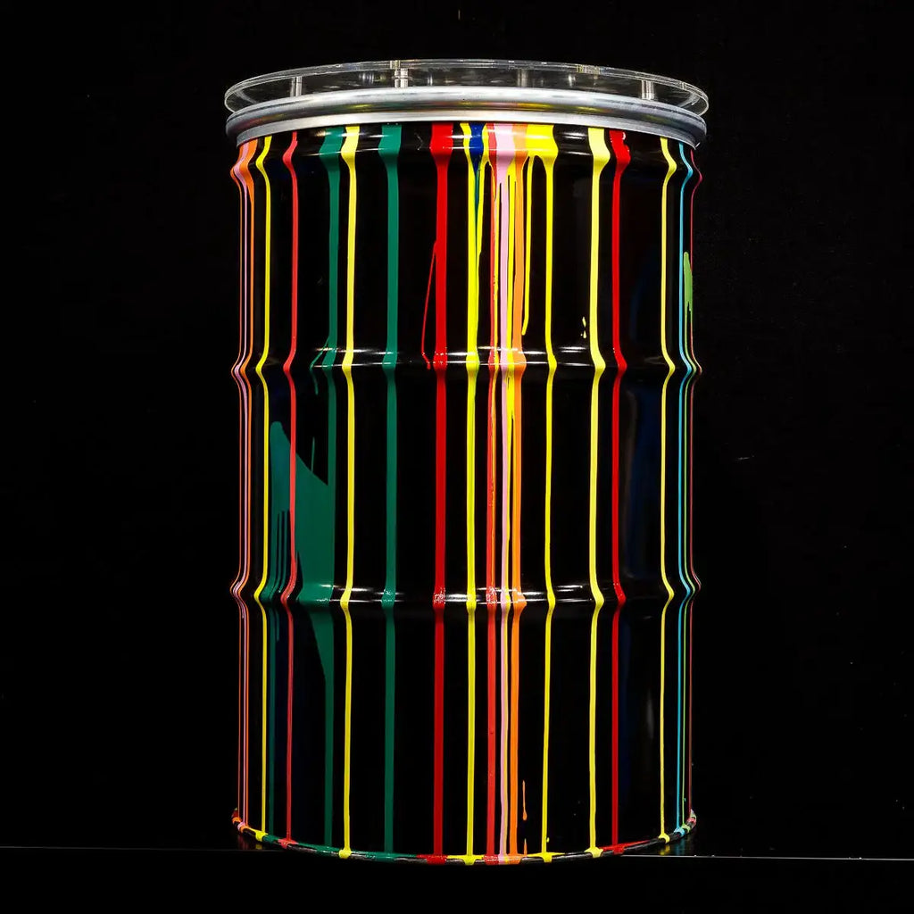 Paint Tin V - Original Bar Table - SOLD by artist Lhouette - Wyecliffe Galleries