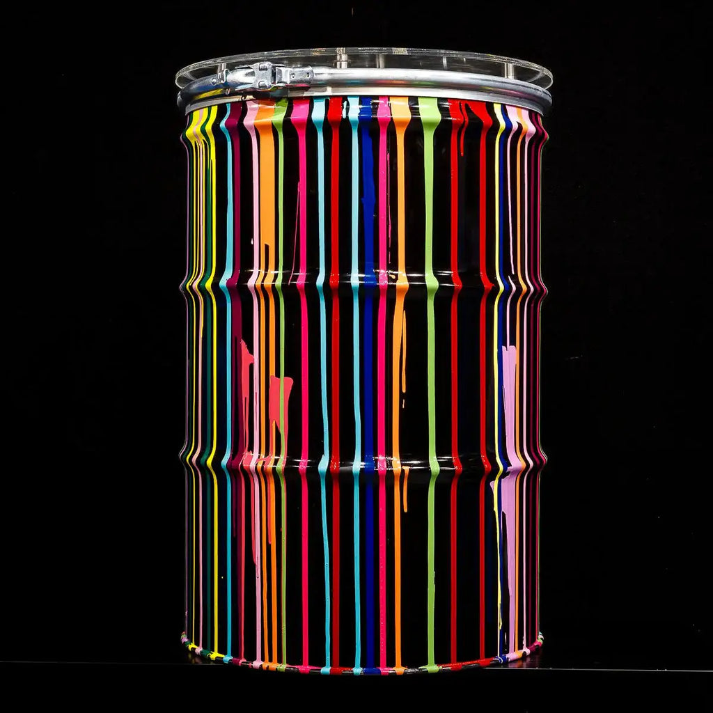 Paint Tin V - Original Bar Table - SOLD by artist Lhouette - Wyecliffe Galleries