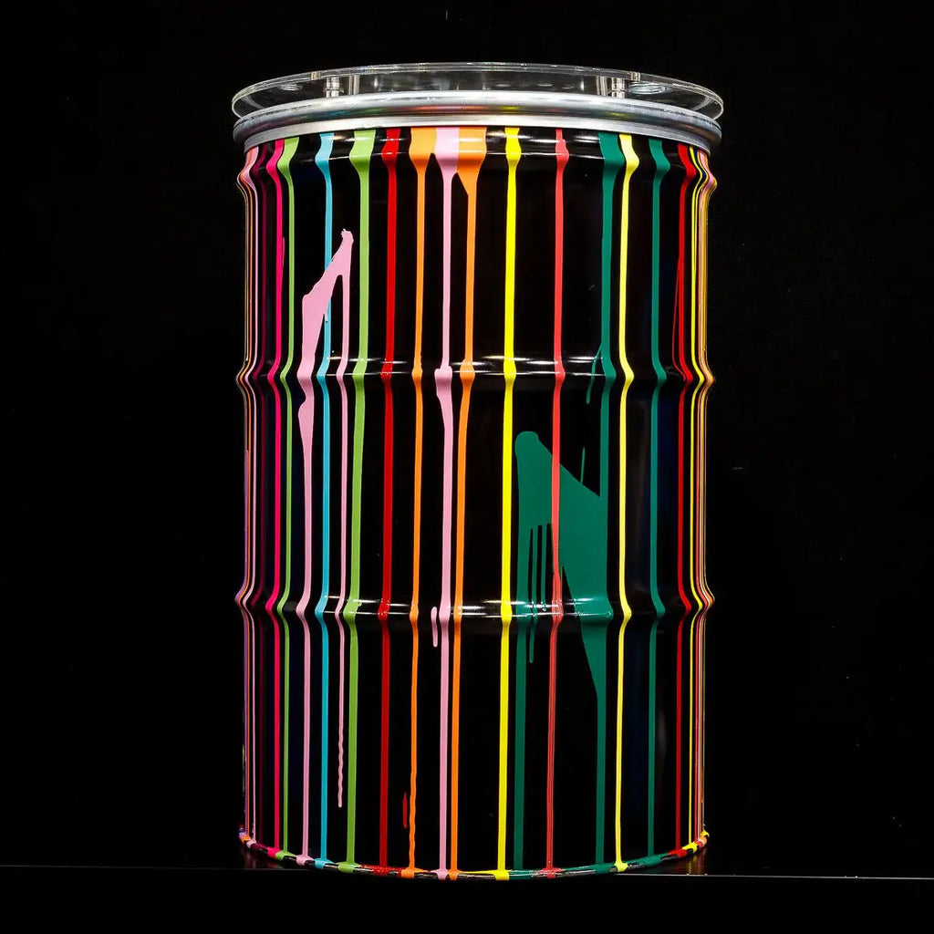 Paint Tin V - Original Bar Table - SOLD by artist Lhouette - Wyecliffe Galleries