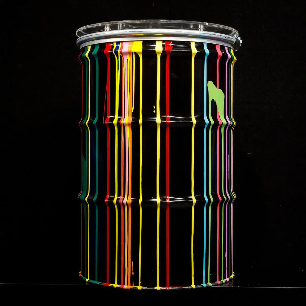 Paint Tin V - Original Bar Table - SOLD by artist Lhouette - Wyecliffe Galleries