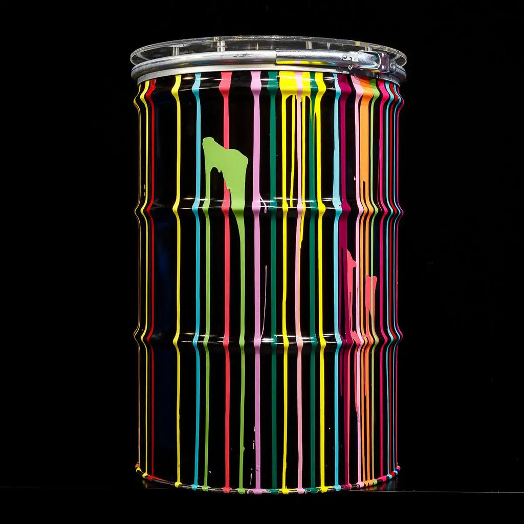 Paint Tin V - Original Bar Table - SOLD by artist Lhouette - Wyecliffe Galleries