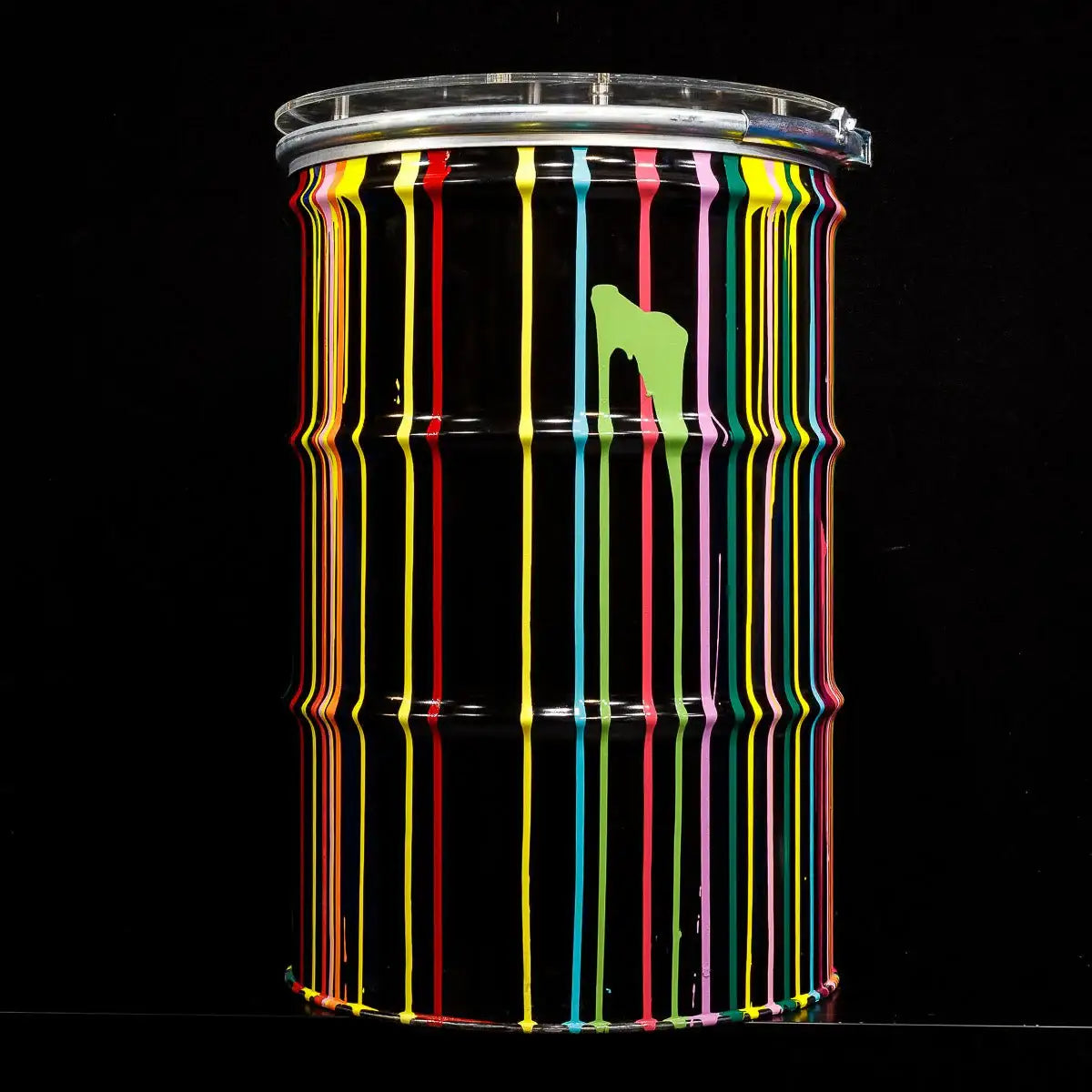 Paint Tin V - Original Bar Table - SOLD by artist Lhouette - Wyecliffe Galleries
